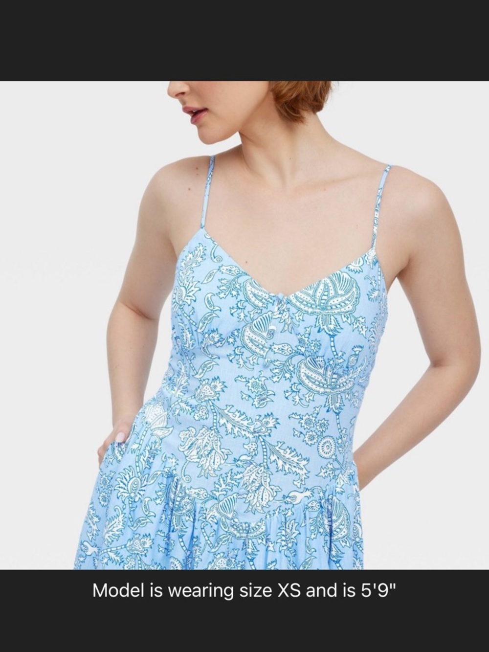 Roller Rabbit Women's Floral Vines Drop Waist Midi A-Line Dress - Blue - M - Picture 5 of 14